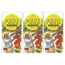 Maraná Chocolate Piura 80% Dark Chocolate 3 Pack - Peruvian Chocolate - Premium, Bean-to-Bar, Direct Sourced, Made at Origin, Single Origin, Woman Owned, BIPOC Owned, Organic, Award Winning - Vegan, Soy-Free, Gluten-Free - Bundle