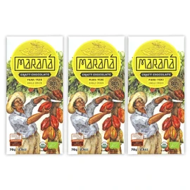 Maraná Chocolate Piura 80% Dark Chocolate 3 Pack - Peruvian Chocolate - Premium, Bean-to-Bar, Direct Sourced, Made at Origin, Single Origin, Woman Owned, BIPOC Owned, Organic, Award Winning - Vegan, Soy-Free, Gluten-Free - Bundle