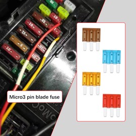 YINETTECH RV 5A-15 AMP APT ATR Micro 3 Pin Insert Fuse Micro3 Blade Fuse Assortment Set for Car Truck Automotive Lighting Pack of 20