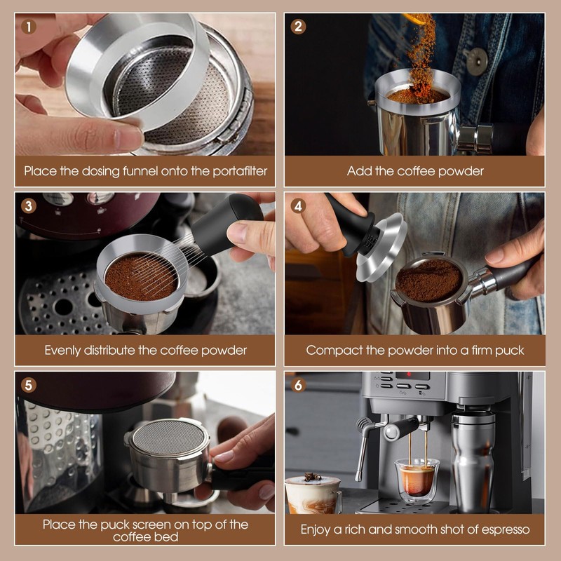 Reoszeank 51mm Espresso Accessories Kit, Spring Loaded Calibrated Tamper, WDT