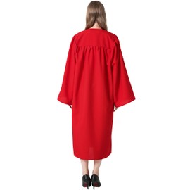 IvyRobes Adults Matte Choir Robes for Church Baptism Judge Graduation Gown Confirmation Officiant Pastor Costume Large Red 51
