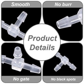 10 Pcs 1/8" Tee Fitting Plastic Hose Barb Splicer, 3 Way Equal Splicer Tee Connector Hose Barb Splitter Tees Tube Adapter Fittings for Air Line Aquarium T Connector