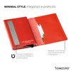 1ONESPO kartenetui damen, Echtes gewachstes Leder, geölt, Rot, MAGNETIC SLIM,