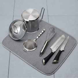 Norpro 16 by 18-Inch Microfiber Dish Drying Mat, (Gray, Set of 2 (16 x 18 Inch))