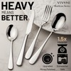 VIVANI 16 Piece Heavy Silverware Set for 4, Forged Stainless
