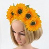 Women's Bohemian Simulated Chrysanthemum Blossoms Headband Wreath Holiday Headpiece Sunflower