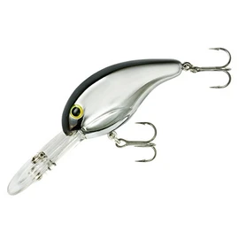 BANDIT LURES Series 300 Crankbait Bass Fishing Lures, Fisghing Accessories, Dives to 12-feet Deep, 2', 1/4 oz, Chrome Black Back, (BDT331)