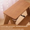 JIKUGO Foldable Step Stool Bamboo,3 Step Ladder with Wide Anti-Slip