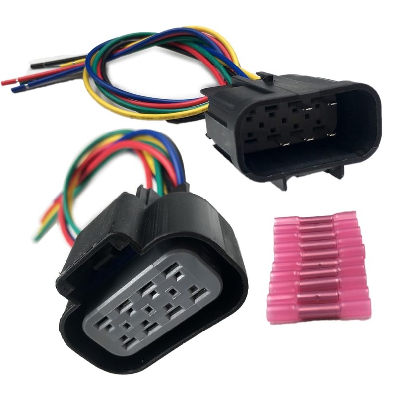 LIZAPUS Male and Female Headlight Connector Plug Harness Pigtail Compatible