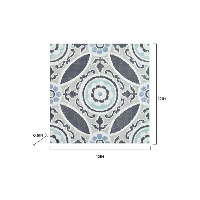FloorPops FP2484 Sienna Peel & Stick Floor Tiles, Grey