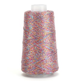 LUCKY BALL 80g Crochet Thread, Metallic Round Band Yarn, Lurex Sparkle Yarn for Clothes, Car Charm, Keychain Charm (Neon)