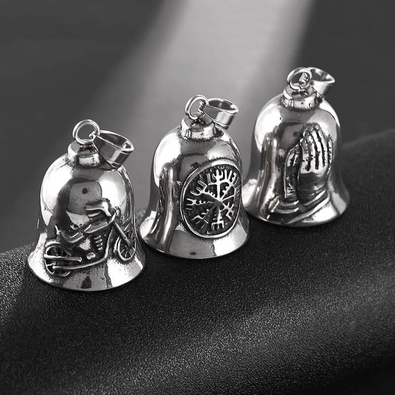 TURTLEDOVE Viking Vegvisir Motorcycle Ride Bell, Stainless Steel Guardian Motorcycle