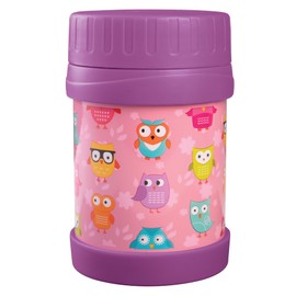 Bentology 13oz Stainless Steel Insulated Lunch Jar Thermos for Kids - Owl- Wide Mouth Leak-Proof Storage Jar for Hot/Cold Food, Soups, Liquids - Fits Most Lunch Boxes and Bag - Back to School!