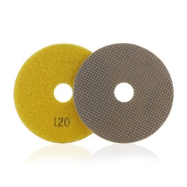 4" Electroplated Diamond Polishing Pads 120 Grit - Wet Dry Sanding Tile Stone Marble Granite Concrete Ceramics Glass
