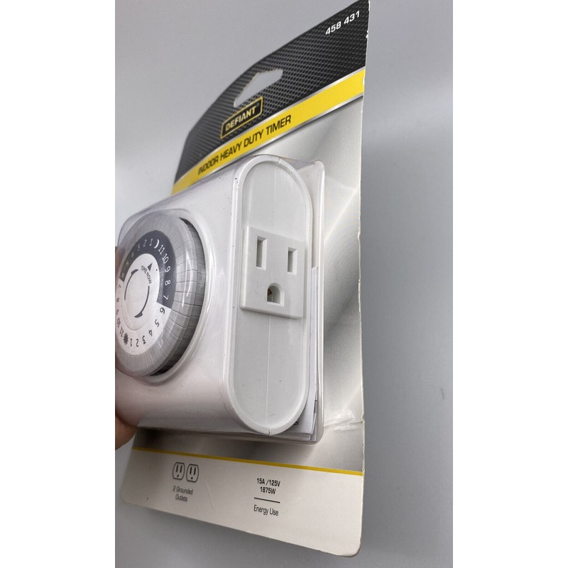 Defiant 15-Amp 24-Hour Plug-In Mechanical Timer Heavy Duty 2-Outlet