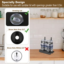 Acrylic Tumbler Lid Organizer, Stacking Cup Lid Holder for Kitchen Cabinets, Water Bottle Lid Holder, Slim Vertical Storage for Up to 20 Cup Lids, Save Kitchen Cabinet, Pantry, Countertop Space(Clear)