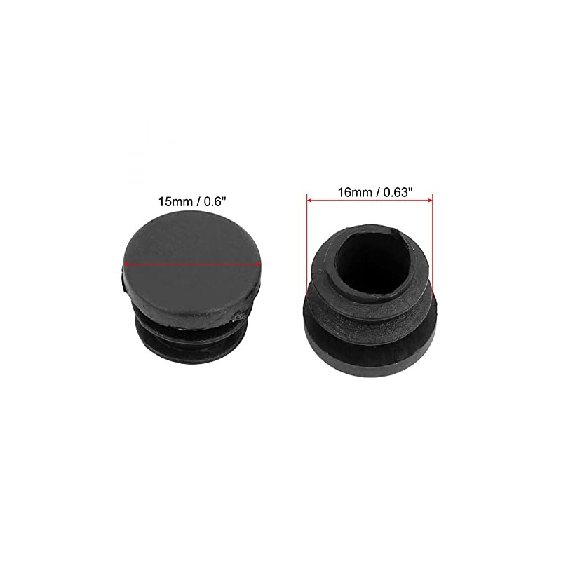 Sourcingmap Round Chair Leg Pipe Tube Insert Blanking Cover Black