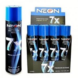 Neon 7X Refined Butane Lighter Gas Fuel Refill 300 mL 10.14 oZ  Lot of 12
