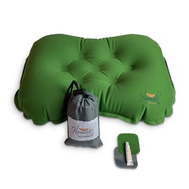 Hammaka Pammock Inflatable Pillow - Ultralight Blow Up Pillow, Great for Sleeping While Camping or Traveling, Soft Compressible Pillow with Carrying Sack and Patch Kit (Green)