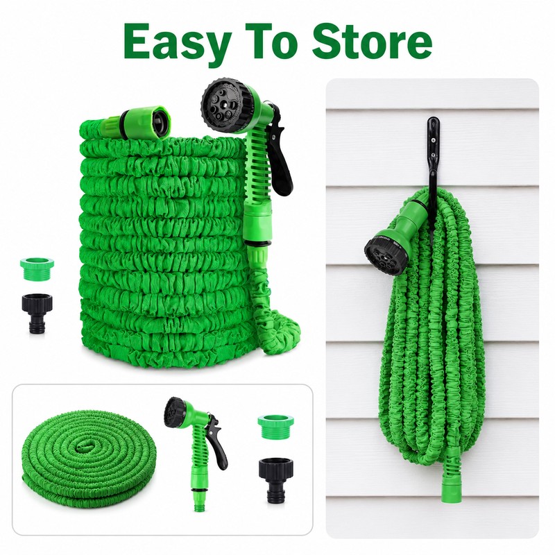 Expandable Garden Hose for Watering & Outdoor Cleaning - Lightweight