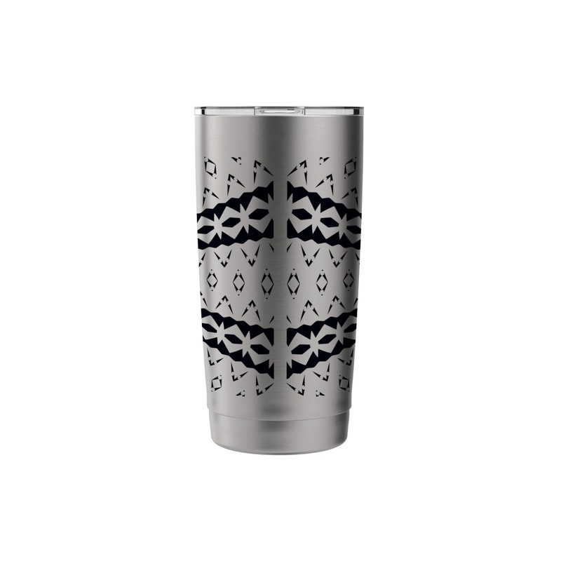 Star Effect Geometric Symmetrical Pattern Black Cut Out Stainless Steel