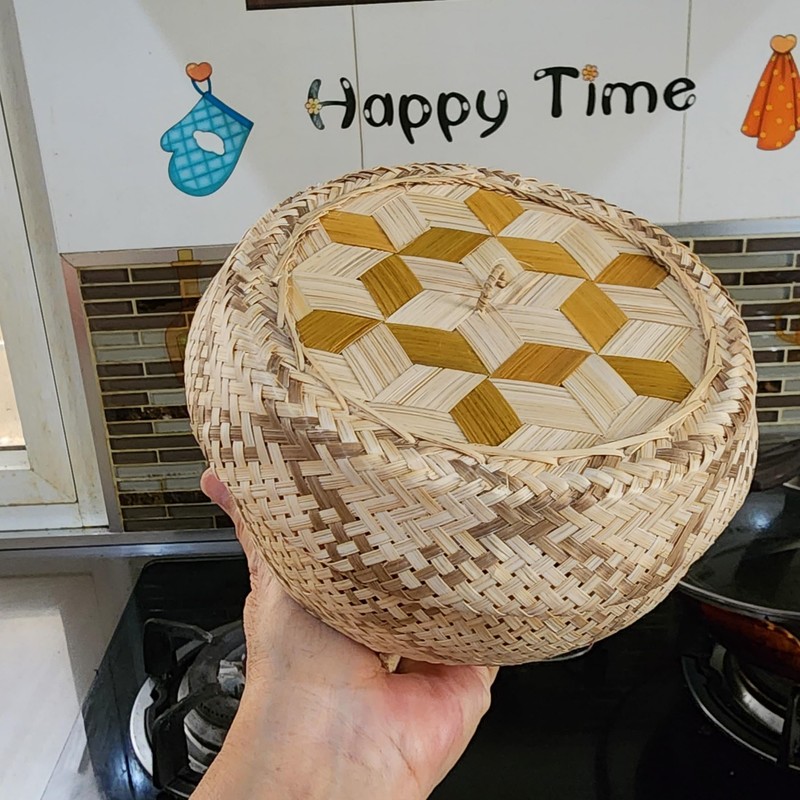 Heavens Tvcz Handmade Bamboo Sticky Rice Serving Basket with Lid
