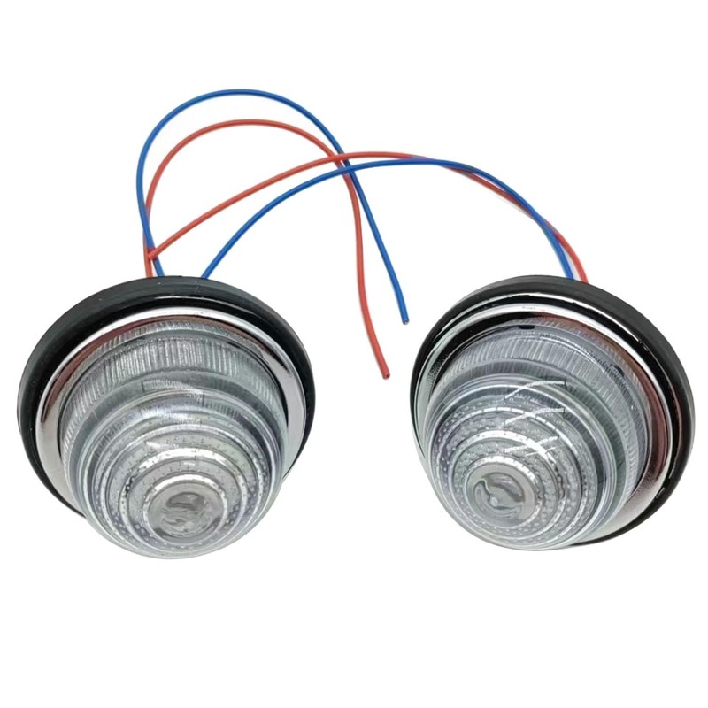 SHLPDFM 2 pcs/set Clear Front/Rear Dome Indicator Lamps Lights Lucas