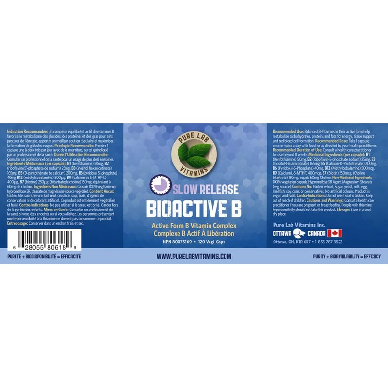 Pure Lab Vitamin | Slow Release Bioactive B Complex |