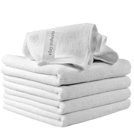 Clay Roberts Microfibre Cleaning Cloths, 40cm x 30cm - Pack of 5, Machine Washable, Polishing, Waxing & Dusting Cloth, Lint-Free, Scratch-Free