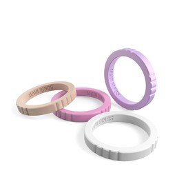 Womens Silicone Ring Women Thin and Stackable Silicone Rings Wedding Bands Promise Rings Silicone Wedding Ring for Women (COMBI 8, 4)