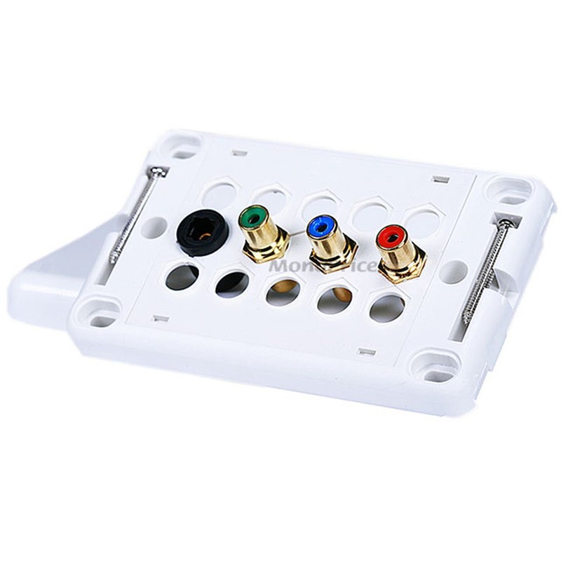 Monoprice 3 RCA Component / Toslink Optical Wall Plate (RGB