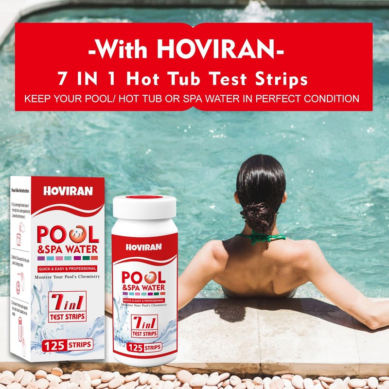 Pool Test Strips 7 Way, 125 Quick Swimming Pool Test
