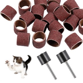 ElevateTech Nail Grinder for Dogs Replacement Kit, 42 Pack Pet Nail Grinder with Sanding Drum Bands Pet Smoother Claw Care Dog Nails Trimmer Tools (1/2 Inch, 80#/120#)