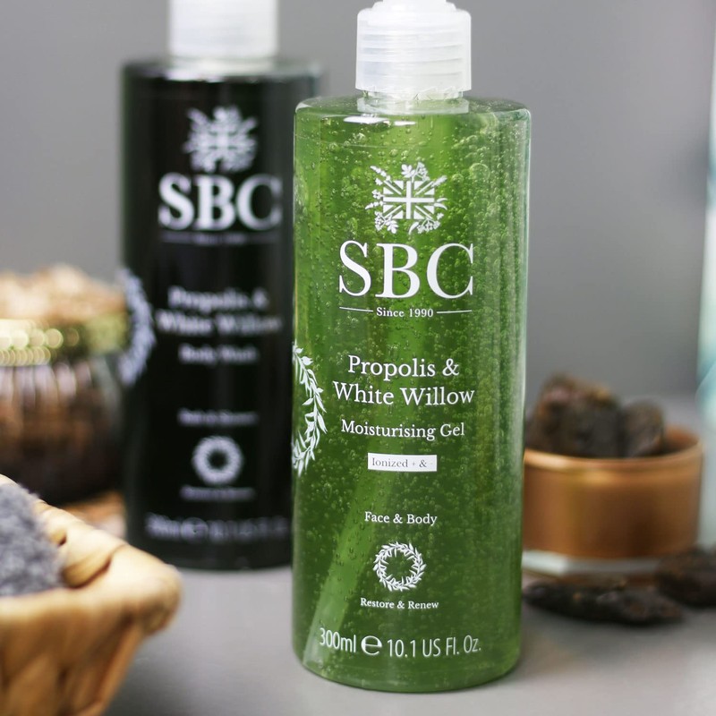 SBC Skincare Propolis & White Willow Moisturising Gel 300ml, Lightweight,