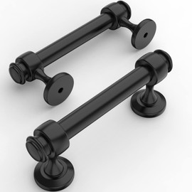 Amerdeco 10 Pack Matte Black Cabinet Pulls 3 Inch Hole Centers, 4 Inch Length Handles for Kitchen Cabinet Hardware,Solid Cabinet Handles for Bathroom Drawer Handles IH0005…