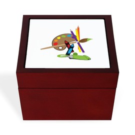 CafePress Artist Color Palette Memory Keepsake Jewelry Box, 5"x5"x3.75"