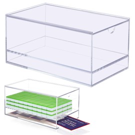 Afarnook Empty Acrylic Mahjong Case Mahjong Storage Box for American Tiles and Mahjongs Cards Transparent Display Box for Mahjongs Tiles Accessories Supplies(Medium,2 Compartment)