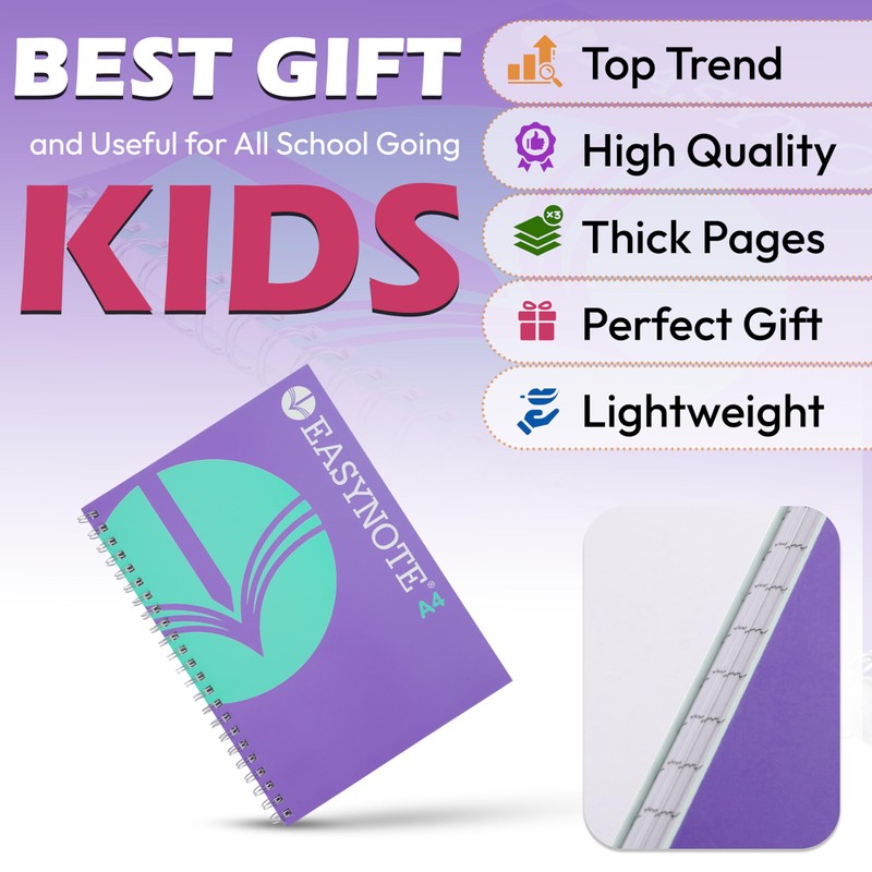 HOVUK Wire-Bound Spiral Notebook Journal, Composition Notebook with Pre-Perforated Pages,