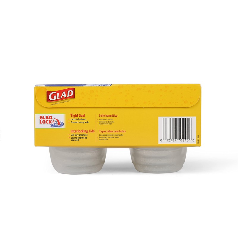 Glad GladWare Mini Round Food Storage Containers with Lids, Small