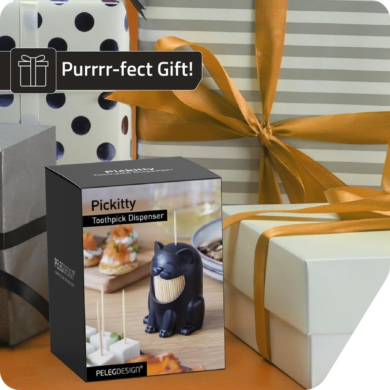 PELEG DESIGN Pickitty Toothpick Holder - Playful Kitty Toothpick Dispenser
