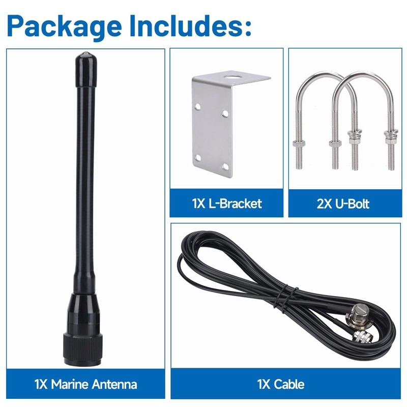 Arridioter VHF Marine Radio Antenna 156-163MHz Waterproof Boat Antenna with