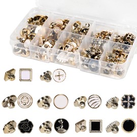 levylisa 100 Piece Vintage Clothes Sewing Button 9.5mm,10mm,11mm,12mm Assorted Resin Buttons with Storage Box for Crafts Wedding Dress DIY Project