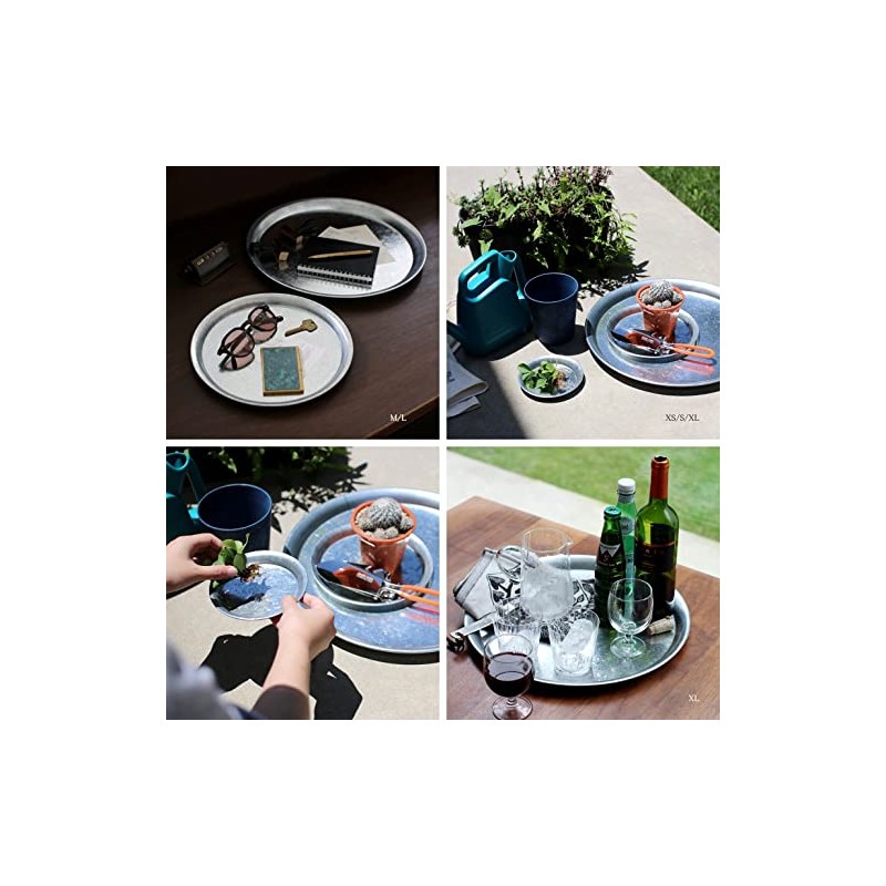 Dalton Galvanized round tray G19-0076 M Coin Tray Accessory Tray