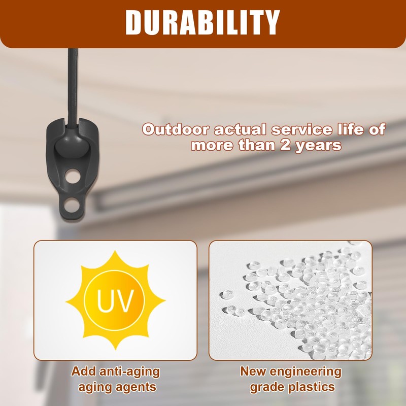 Seprochoo Replacement Shade Parts Bungee End Cap Kit, for Exterior
