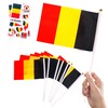 10pcs Small Belgium Flags on Sticks, Mini Belgium Hand Held