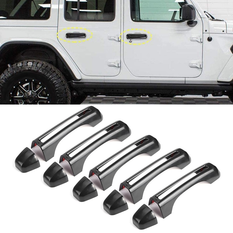5pcs/set Car Door Handle Inserts Cover Kit Exterior Decoration Fit