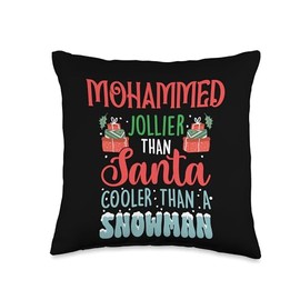 Ice Cold Charisma Christmas Holiday Heat Mohammed Jollier Than Santa Cooler Than Snowman Frosty Throw Pillow, 16x16, Multicolor