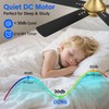 42 Inch Ceiling Fans with lights,RGB Low Profile Ceiling Fan