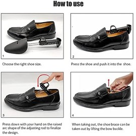 Yuehuamech 5 Pairs Shoe Stretcher Shoe Tree Stretcher Adjustable Length Shoe Shaper Support Instep Expanders Stretch Length Width Height for Women Men, EU 39-46/ Men US 7-12