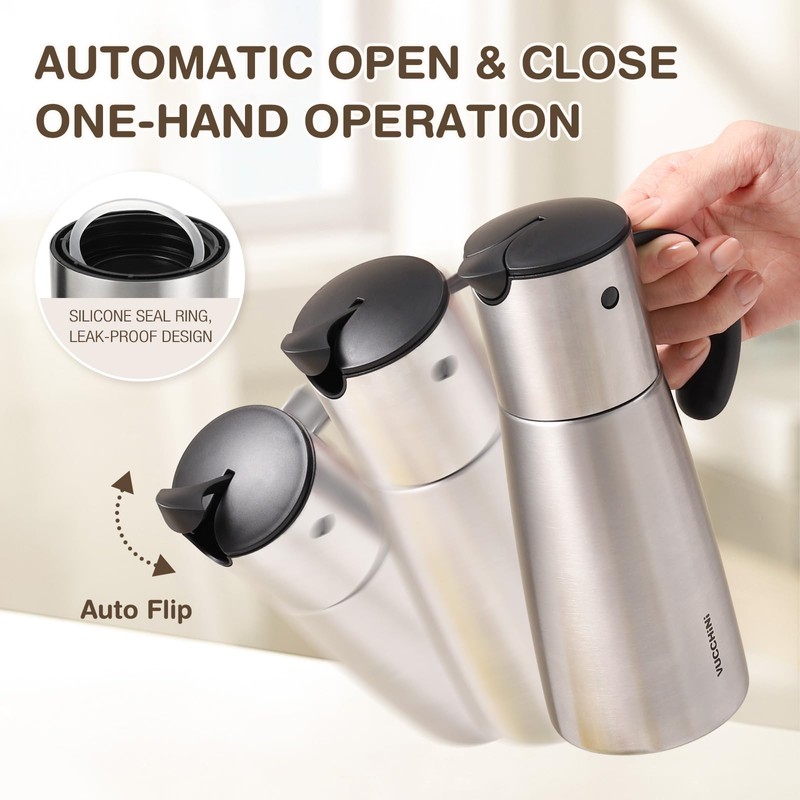 Vucchini - Botella dispensadora de aceite de cocina con tapa